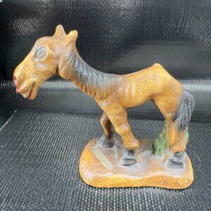 Vintage Syroco Sorrowful Suzy Horse Figurine Folk Art Decor Figure Chalkware VTG